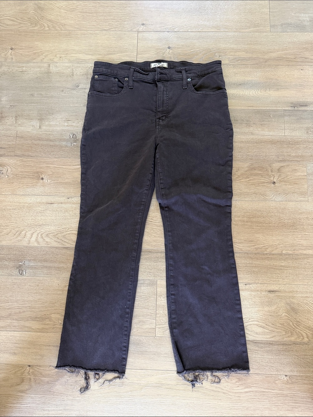 Madewell Straight Leg Jeans in Washed Black